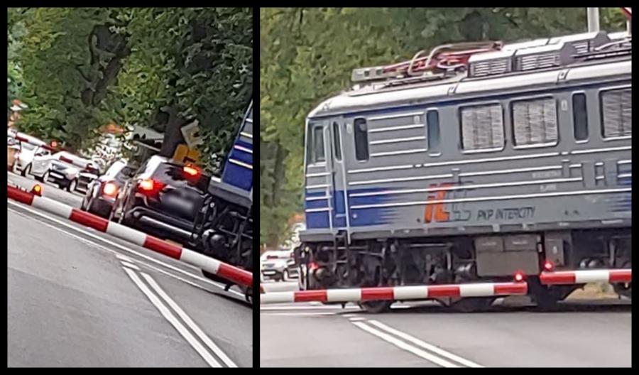 Auta między szlabanami, pociąg na szczęście wyhamował