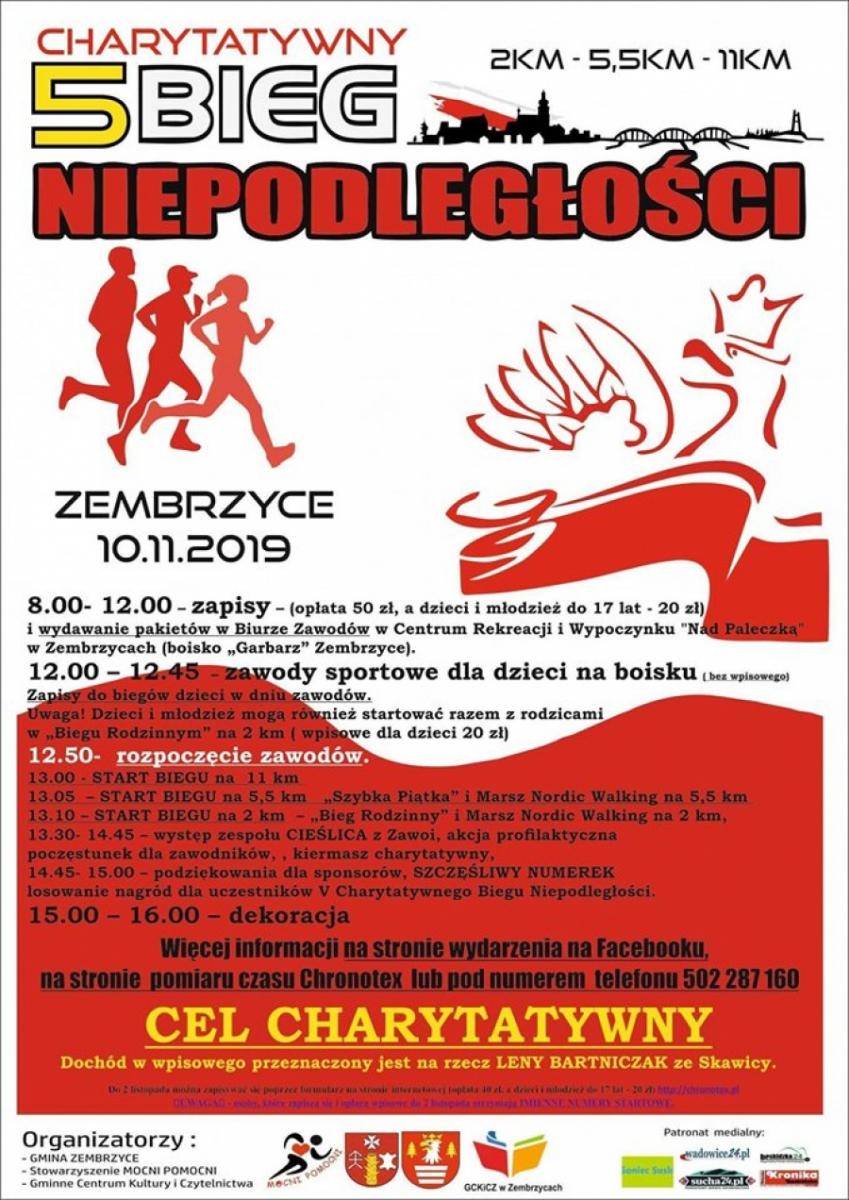 V Charytatywny Bieg Niepodległości w Zembrzycach