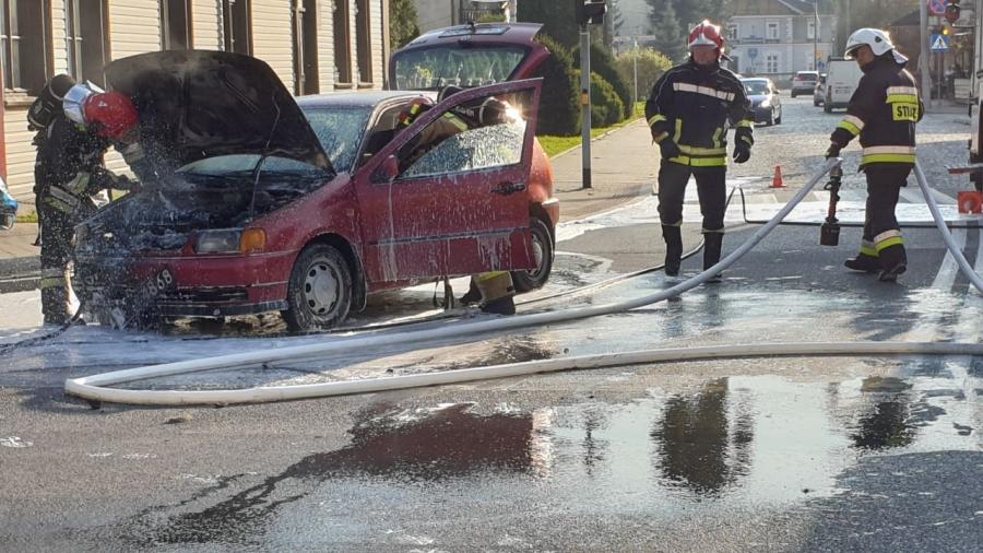 Maków Podhalański. Pożar samochodu osobowego