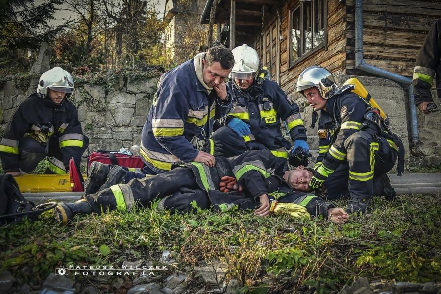 Ćwiczenia strażackie w Żarnówce