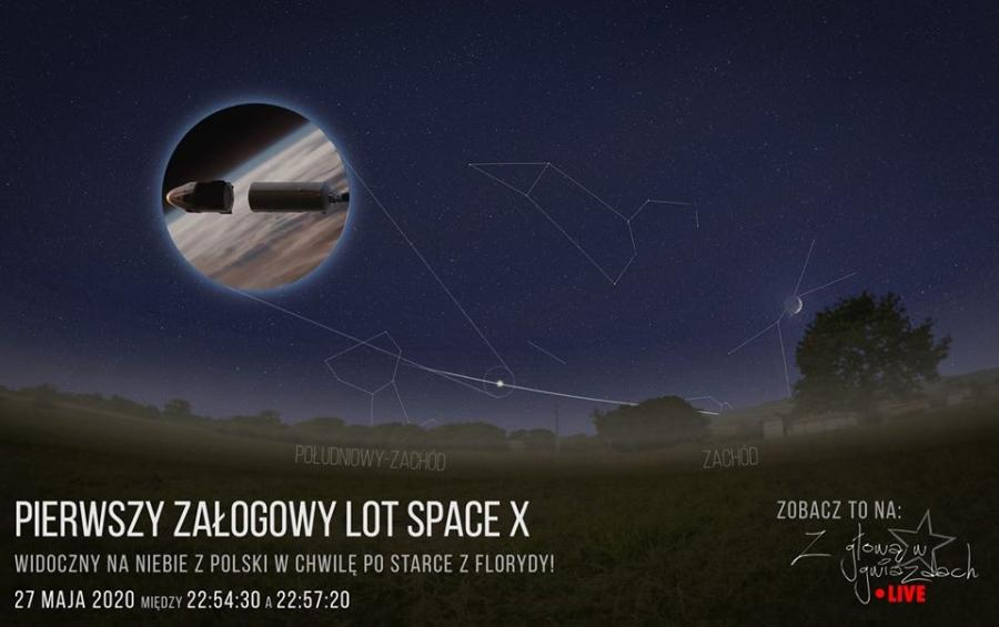 Kapsuła Crew Dragon nad Polską - kiedy patrzeć w niebo?