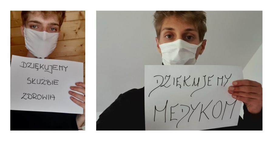 Młodzież z ZS im. W. Witosa dziękuje Służbie Zdrowia (Video)