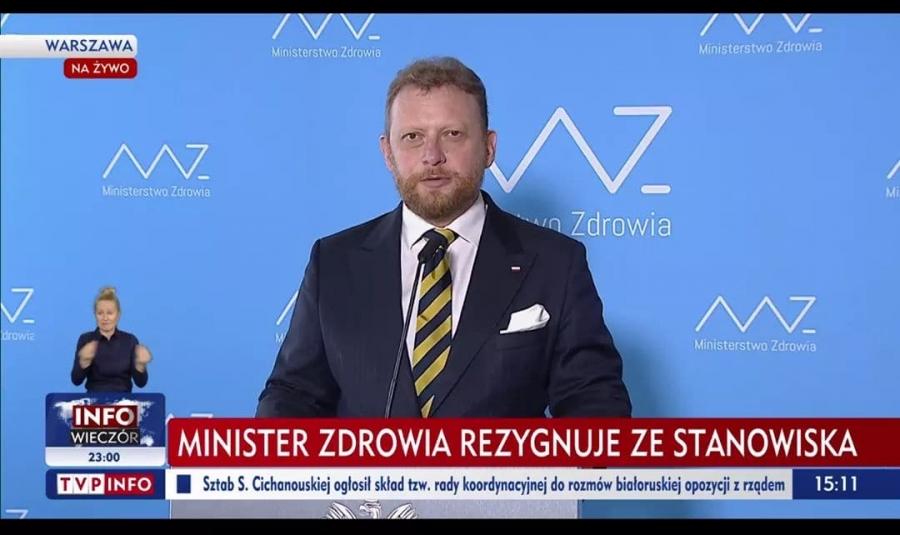 Minister zdrowia Łukasz Szumowski zrezygnował. 