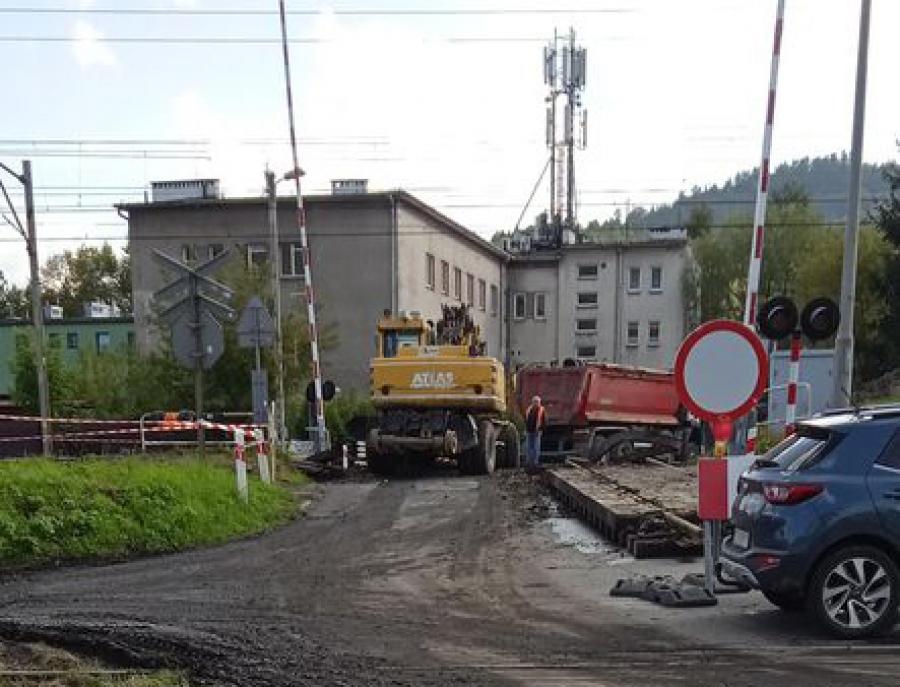 Trwa przebudowa przejazdu kolejowego na ul. Przemysłowej