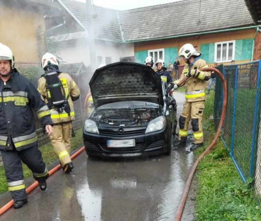 Ogień strawił opla