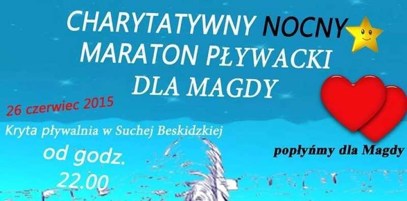 CHARYTATYWNY NOCNY MARATON PŁYWACKI DLA MAGDY