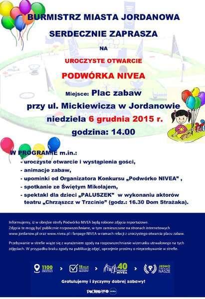 Mikołaj otworzy plac zabaw w Jordanowie!
