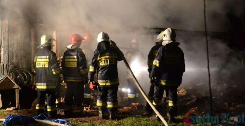 Pożar zabudowań gospodarczych w Stryszawie