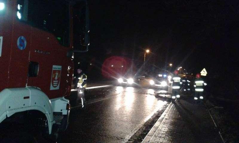 Sucha Beskidzka. Drzewo spadło na drogę