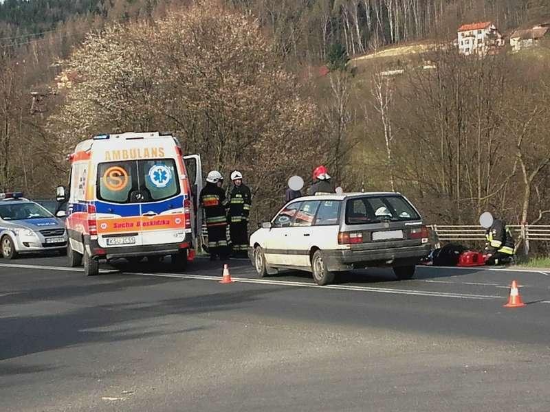 (AKTUALIZACJA) Zderzenie w Suchej na drodze krajowej.