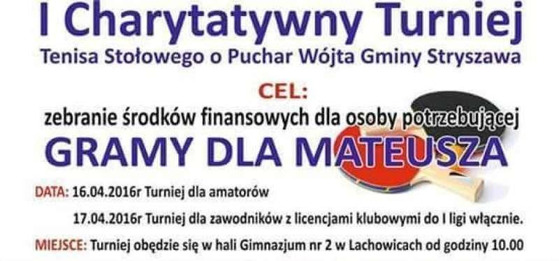 Turniej w Tenisa Stołowego – DLA MATEUSZA.