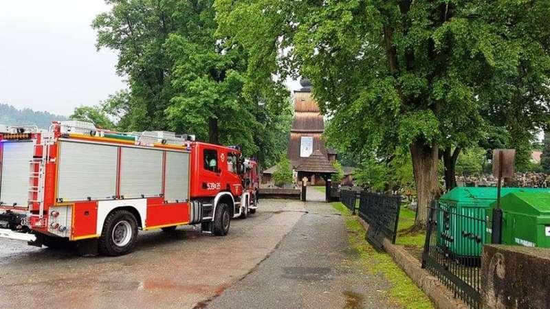 Lachowice. Alarm w kościele