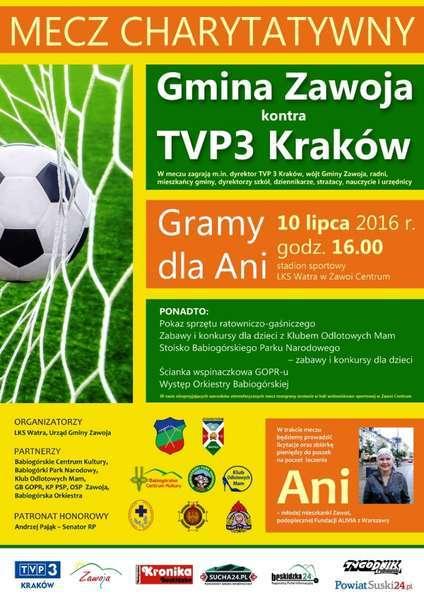 Zawoja. Zagrają charytatywnie w piłkę nożną dla Ani