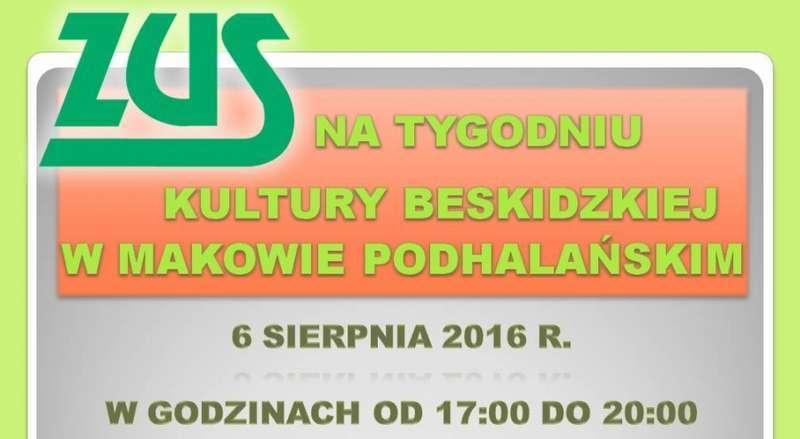 ZUS na Tygodniu Kultury Beskidzkiej w Makowie  Podhalańskim