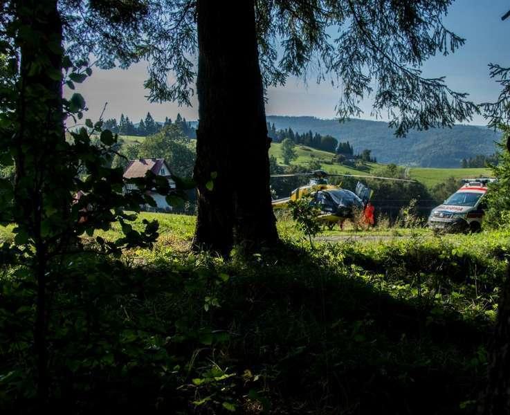 Poparzone dziecko w Zawoi.