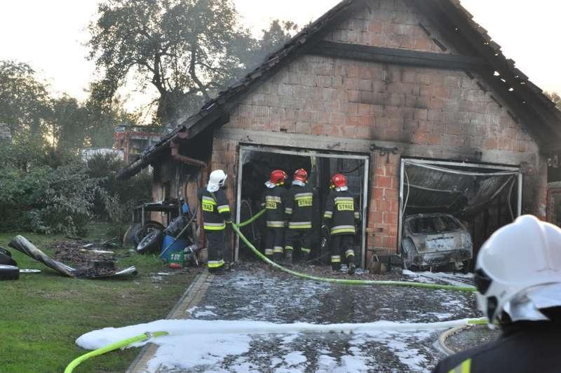 Pożar w warsztacie samochodowym