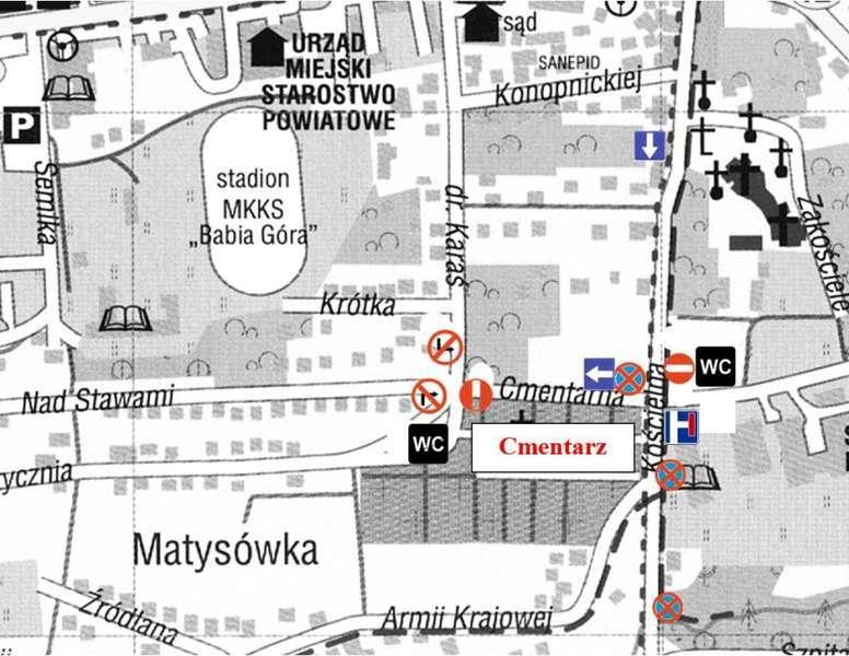 UWAGA! Zmiana organizacji ruchu wokół suskiego cmentarza