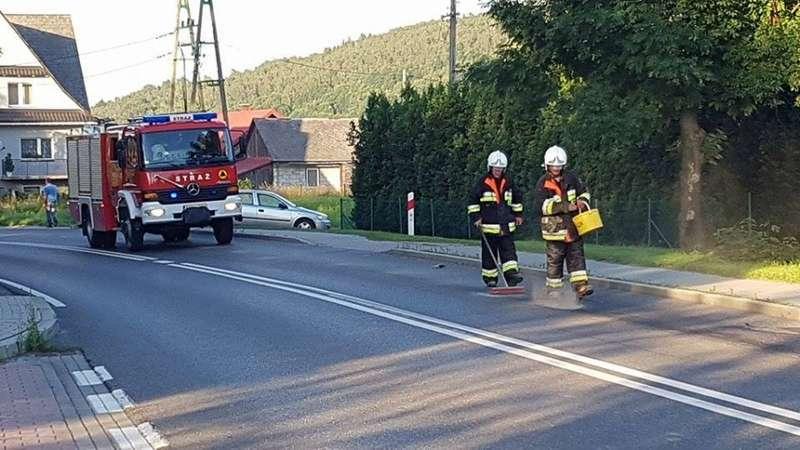 Strażacy neutralizują kilkunastokilometrową plamę oleju