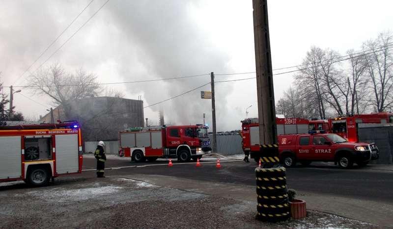 Sucha Beskidzka. Pożar składu makulatury