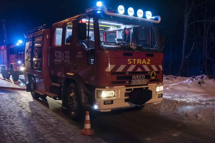 Juszczyn. Pożar i zadymienie w budynku
