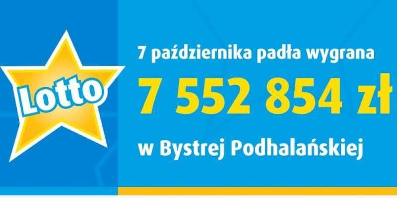Szczęśliwiec z Bystrej wygrał 7,5 miliona w Totka!