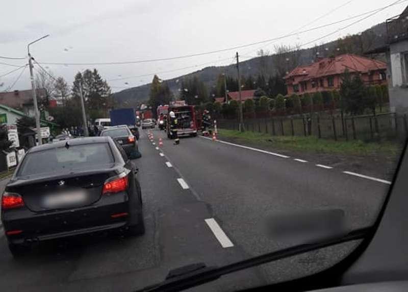 Kolizja i potłuczenia w Juszczynie