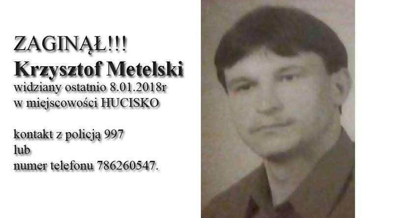 Zaginął Krzysztof Metelski