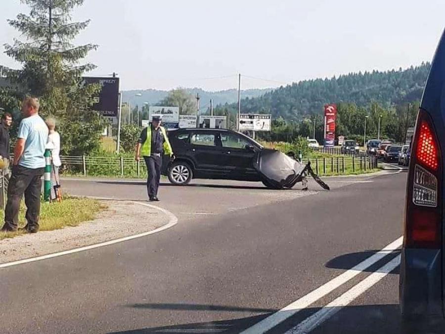 Zderzenie na Zamkowej w Suchej Beskidzkiej