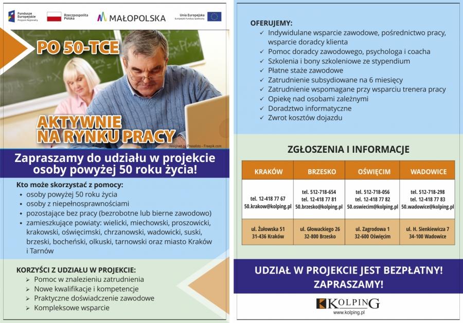 Projekt „Po 50-tce aktywnie na rynku pracy”