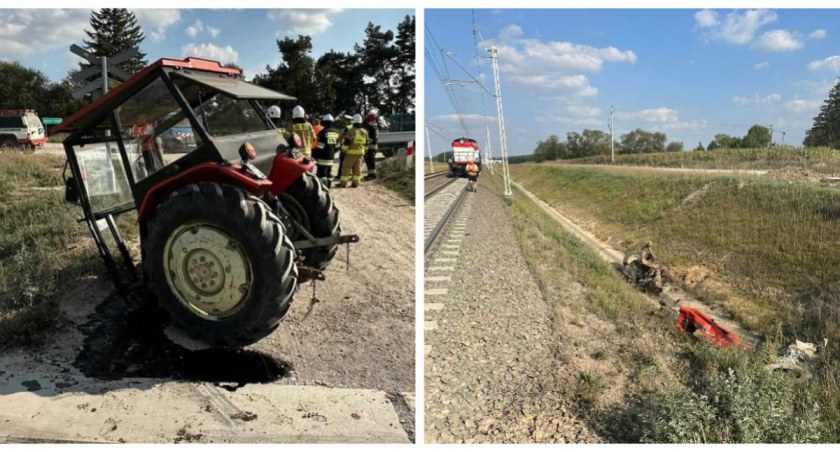 Wypadek w gminie Czyżew. Lokomotywa zderzyła się z ciągnikiem rolniczym [foto]