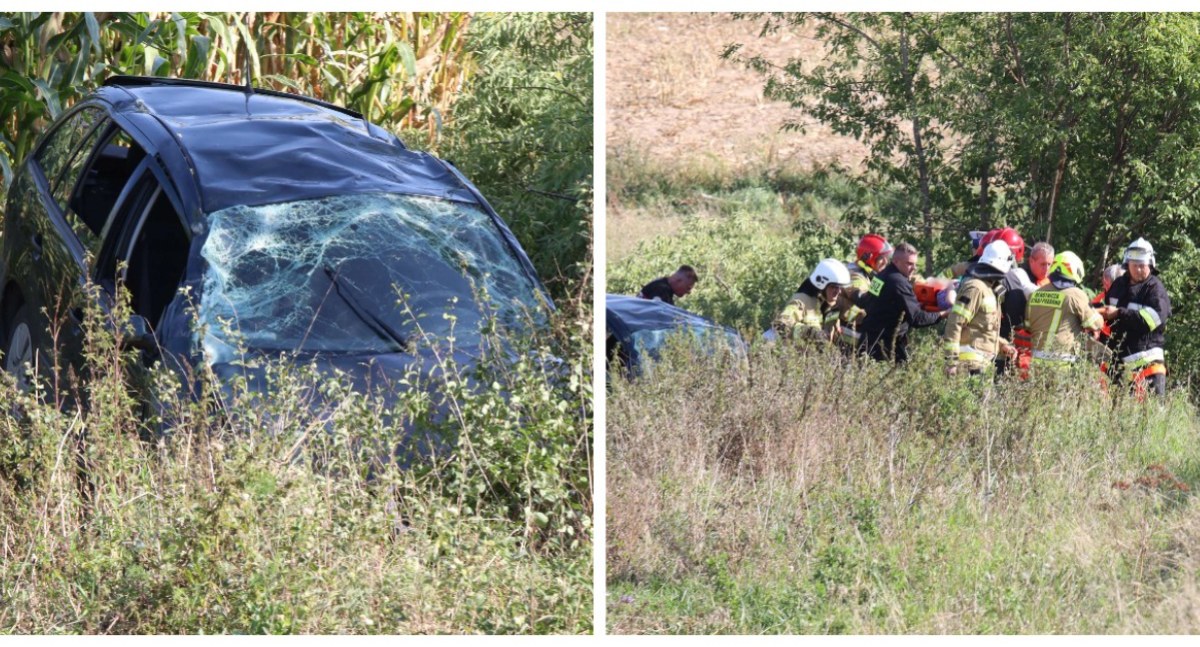 Wypadek na trasie Wysokie Mazowieckie - Zambrów. Dwie osoby trafiły do szpitala [FOTO + VIDEO]