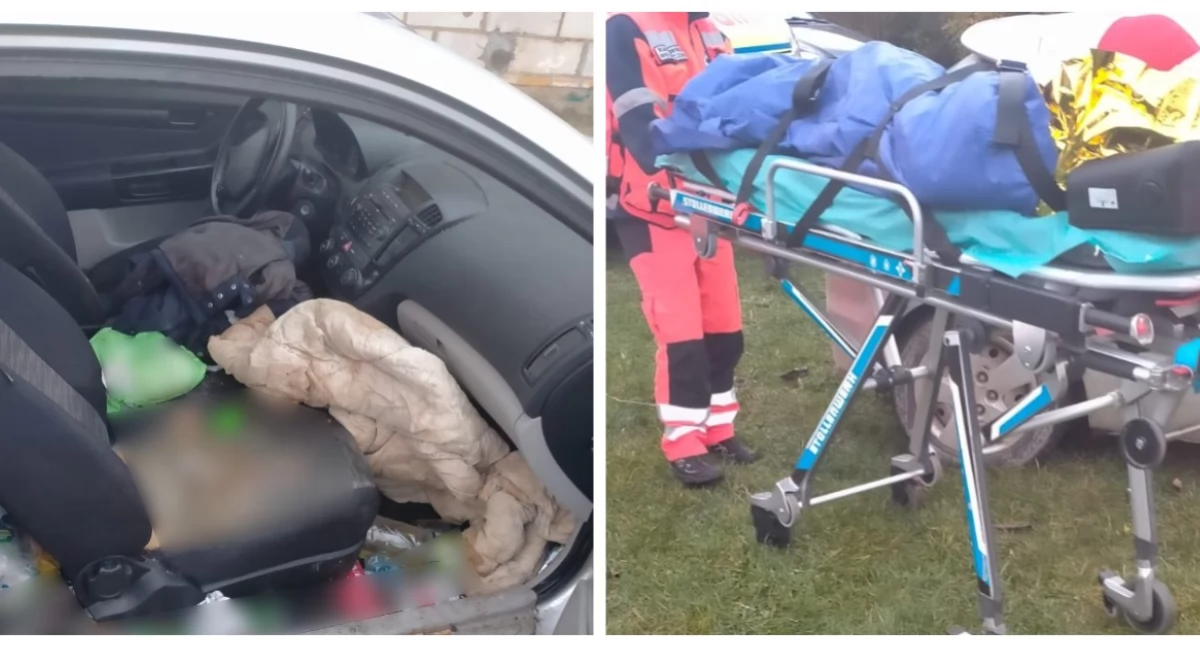 Klukowo: Przez kilkanaście dni mieszkał w samochodzie. Przed wychłodzeniem uratowali go policjanci [foto]
