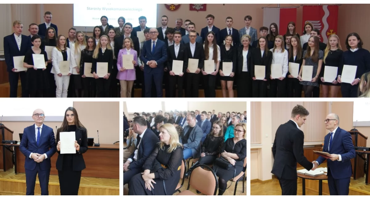 Ponad 40 uczniów otrzymało stypendia Starosty Wysokomazowieckiego [FOTO]