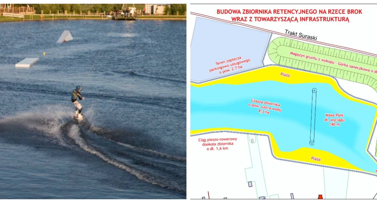 Skate park, plaża, górka saneczkowa. Znamy projekt zalewu w Wysokiem Mazowieckiem