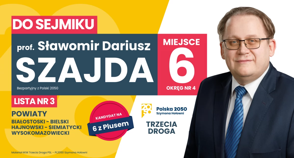 Sławomir Dariusz Szajda – kandydat KKW Trzecia Droga do Sejmiku Województwa Podlaskiego