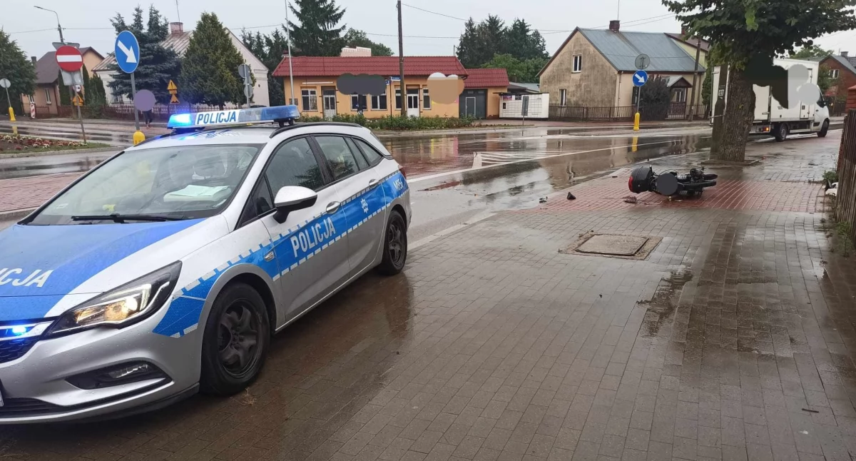 Ciechanowiec: Samochód ciężarowy potrącił motocyklistę [foto]