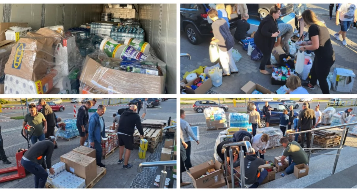 Ponad 30 palet darów dla powodzian wyjechało z Wysokiego Mazowieckiego [foto]