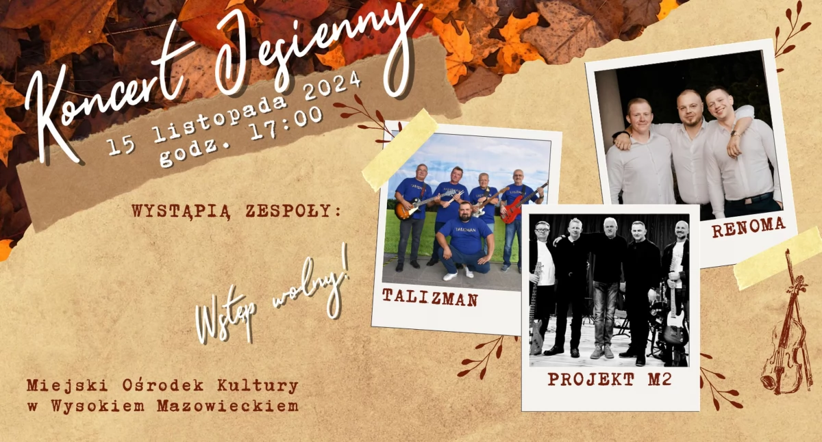 Zapraszamy na jesienny koncert w MOK. Wstęp wolny