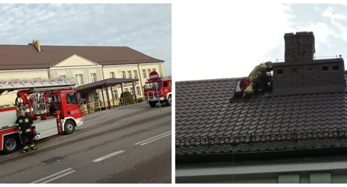 Zadymienie w SP w Dąbrówce Kościelnej. Na miejsce zadysponowano pięć zastępów straży pożarnej 