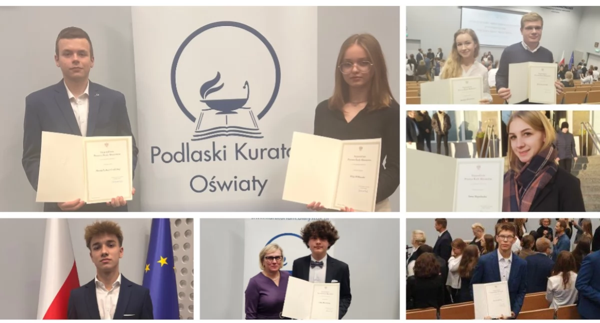 Uczniowie szkół ponadpodstawowych z powiatu wysokomazowieckiego ze Stypendiami Prezesa Rady Ministrów