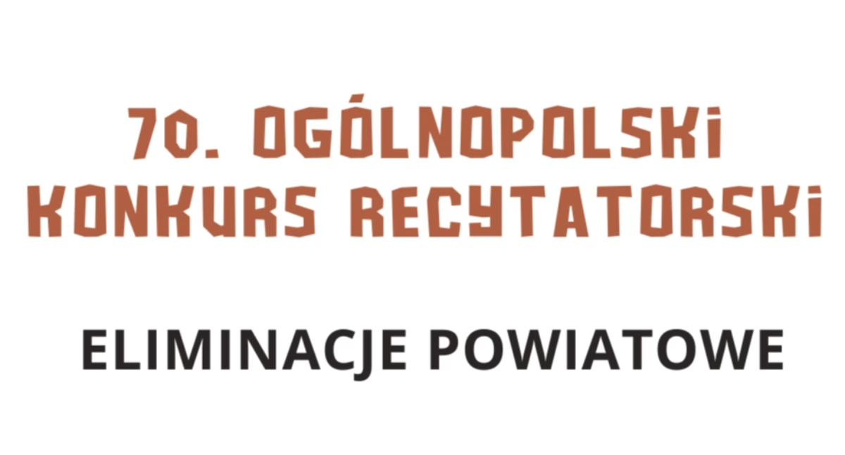 MBP i MOK w Wysokiem Mazowieckiem zapraszają do udziału w 70. Ogólnopolskim Konkursie Recytatorskim