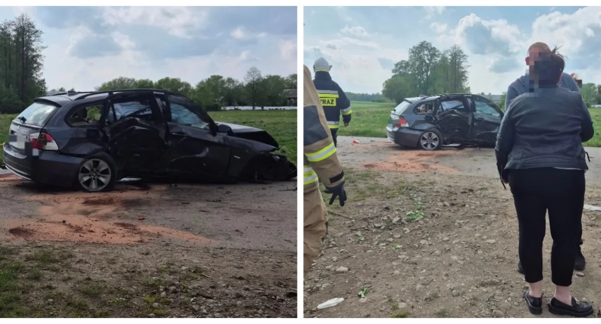 Tajemnicze zdarzenie w gminie Szepietowo. Rozbite BMW bez kierowcy [foto]