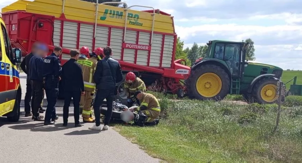 Wypadek w gminie Wysokie Mazowieckie. Motocyklista nie żyje [FOTO + aktualizacja]