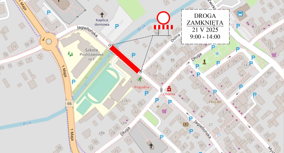 Zamknięta Jagiellońska i parking przy ZSZ. Ważna informacja dla kierowców
