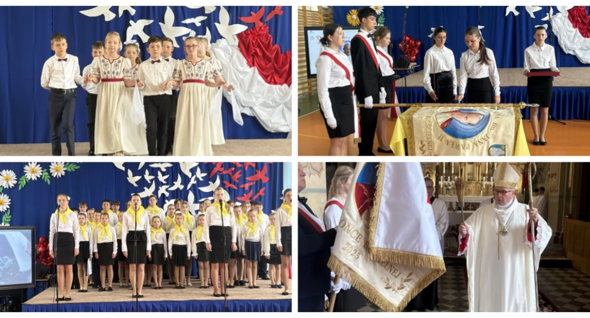 Szkoła Podstawowa im. Jana Pawła II w Jabłonce Kościelnej ma nowy sztandar [foto]