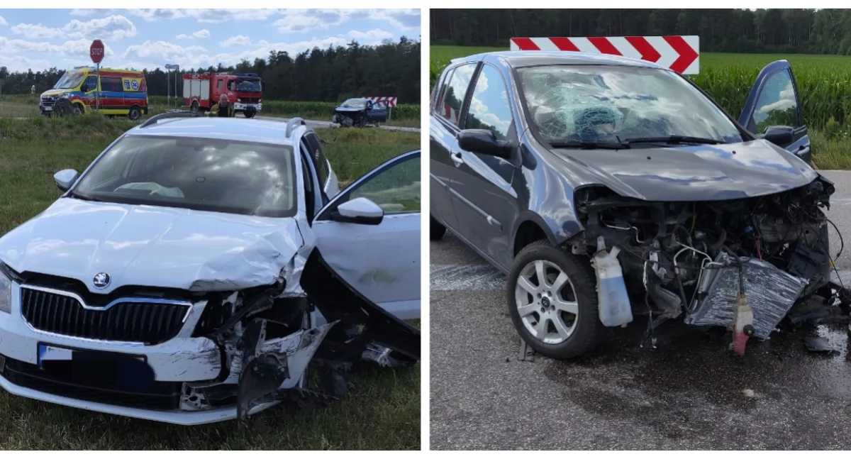 Kolizja na trasie Sokoły - Jeżewo Stare. 21-latka wymusiła pierwszeństwo [foto]