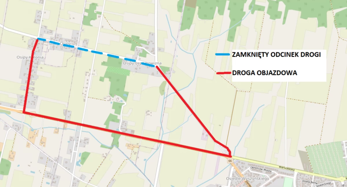Utrudnienia drogowe w gminie Wysokie Mazowieckie