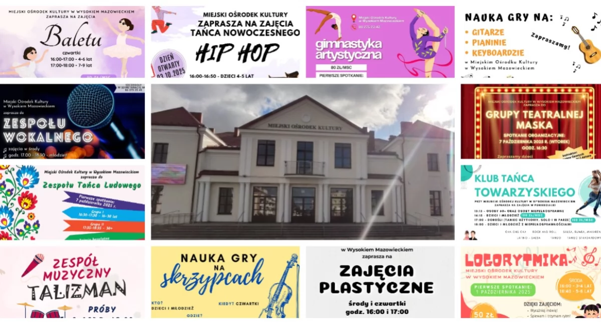 Nowy sezon kulturalny w Miejskim Ośrodku Kultury w Wysokiem Mazowieckiem – ruszają zapisy na zajęcia!
