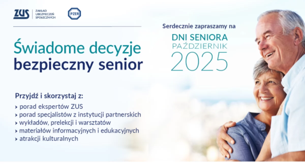 ZUS zaprasza w październiku na Dni Seniora. Świadome decyzje – bezpieczny senior