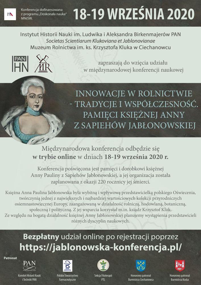 Weź udział w międzynarodowej konferencji „Pamięci Księżnej Anny z Sapiehów Jabłonowskiej”